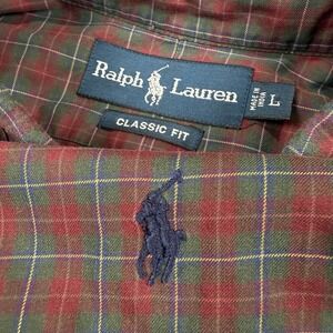 Ralph Lauren Button Down Shirt Mens Large Long Sleeve Plaid Mens Colorful‎